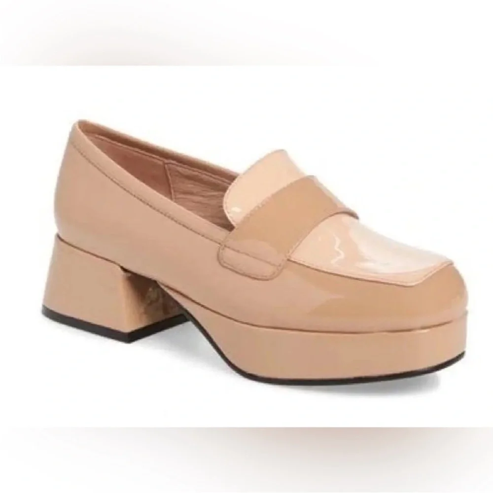 Jeffrey Campbell Student Platform Nude Patent Loafer size 6.5 - Picture 2 of 5